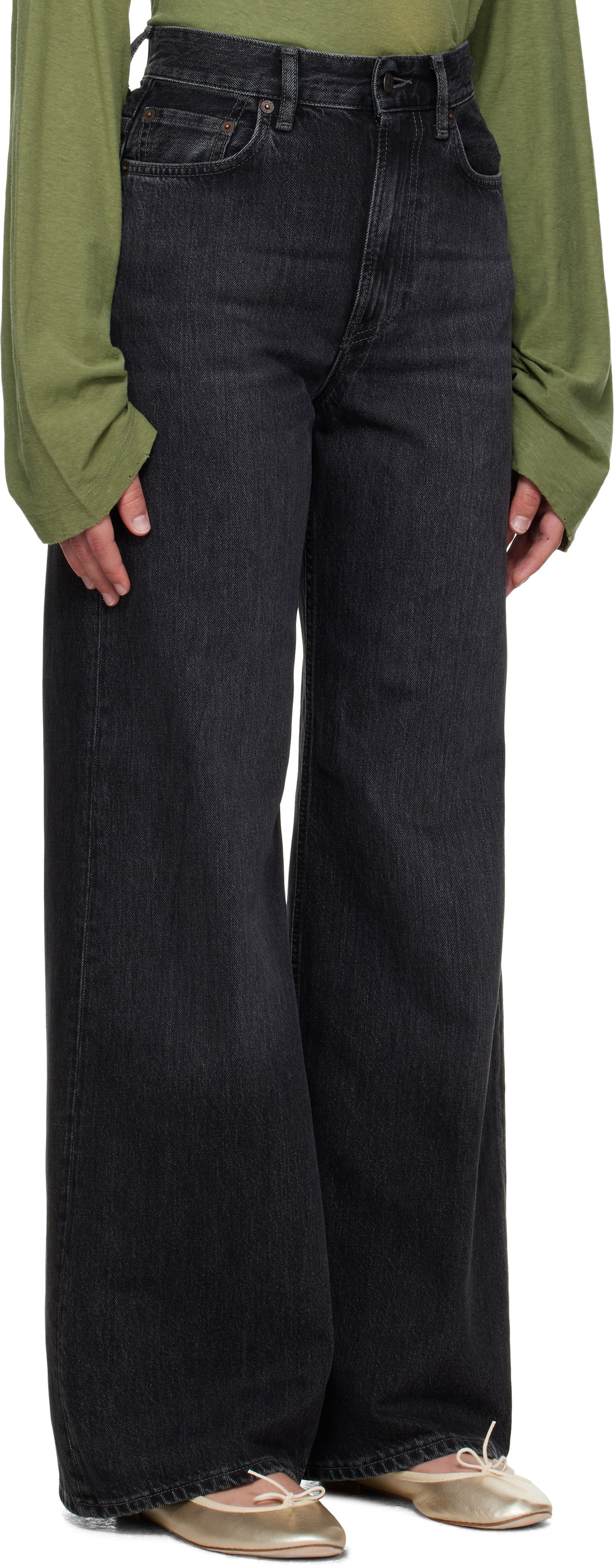 Džínsy Acne Studios Relaxed-Fit Jeans Čierna | A00463-, 1