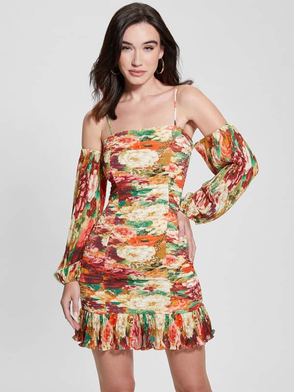 Šaty GUESS Floral Print Mini Dress Rôznofarebný | W4RK0LWFVI2, 0