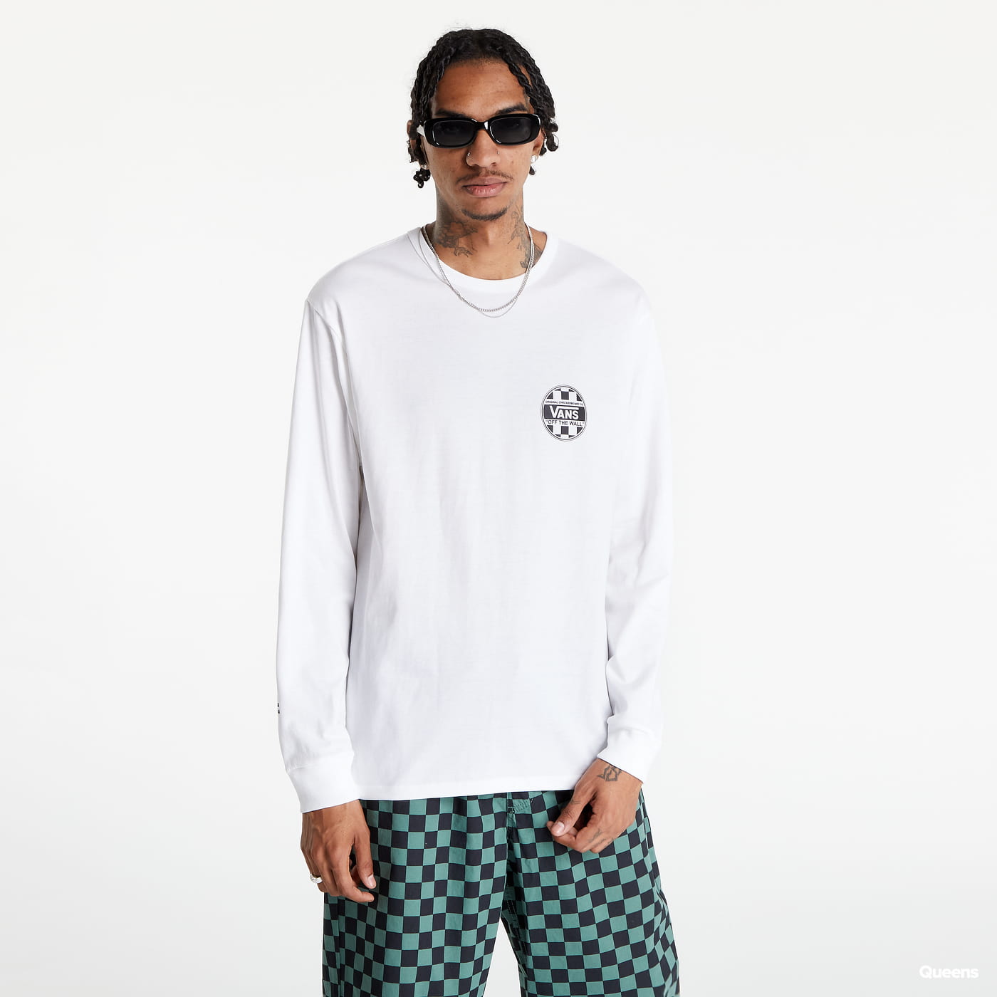 Tričko Vans Off The Wall Check Grap Biela | VN0A7S6ZWHT1, 0