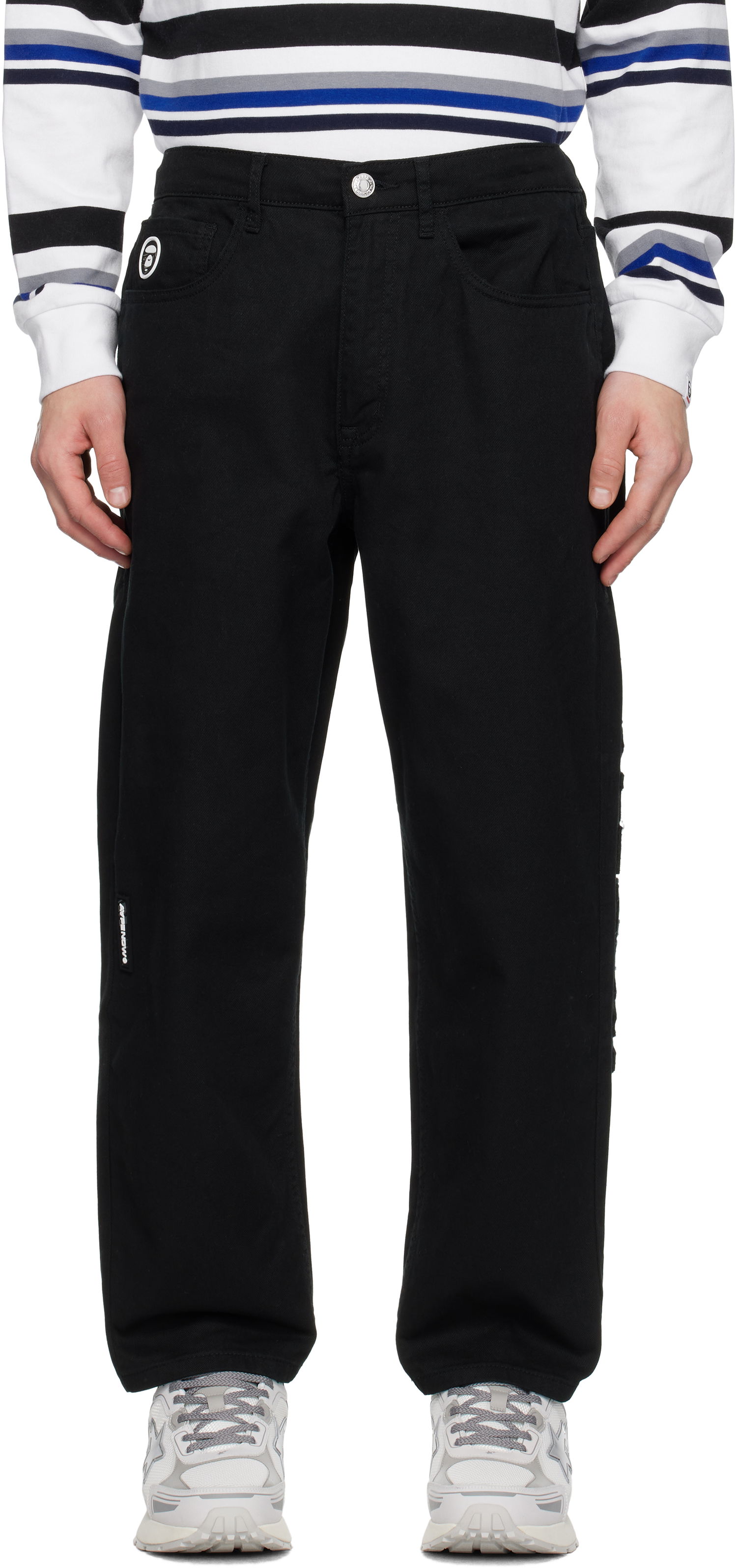 Cargo nohavice AAPE by A Bathing Ape AAPE by A Bathing Ape 'AAPE NOW' Jeans Čierna | AAPJNMB623XXNBKX, 0