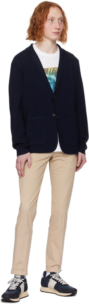 Sveter Paul Smith Paul Smith Notched Lapel Knit Jacket Navy | M1R-580X-M01795-49, 3
