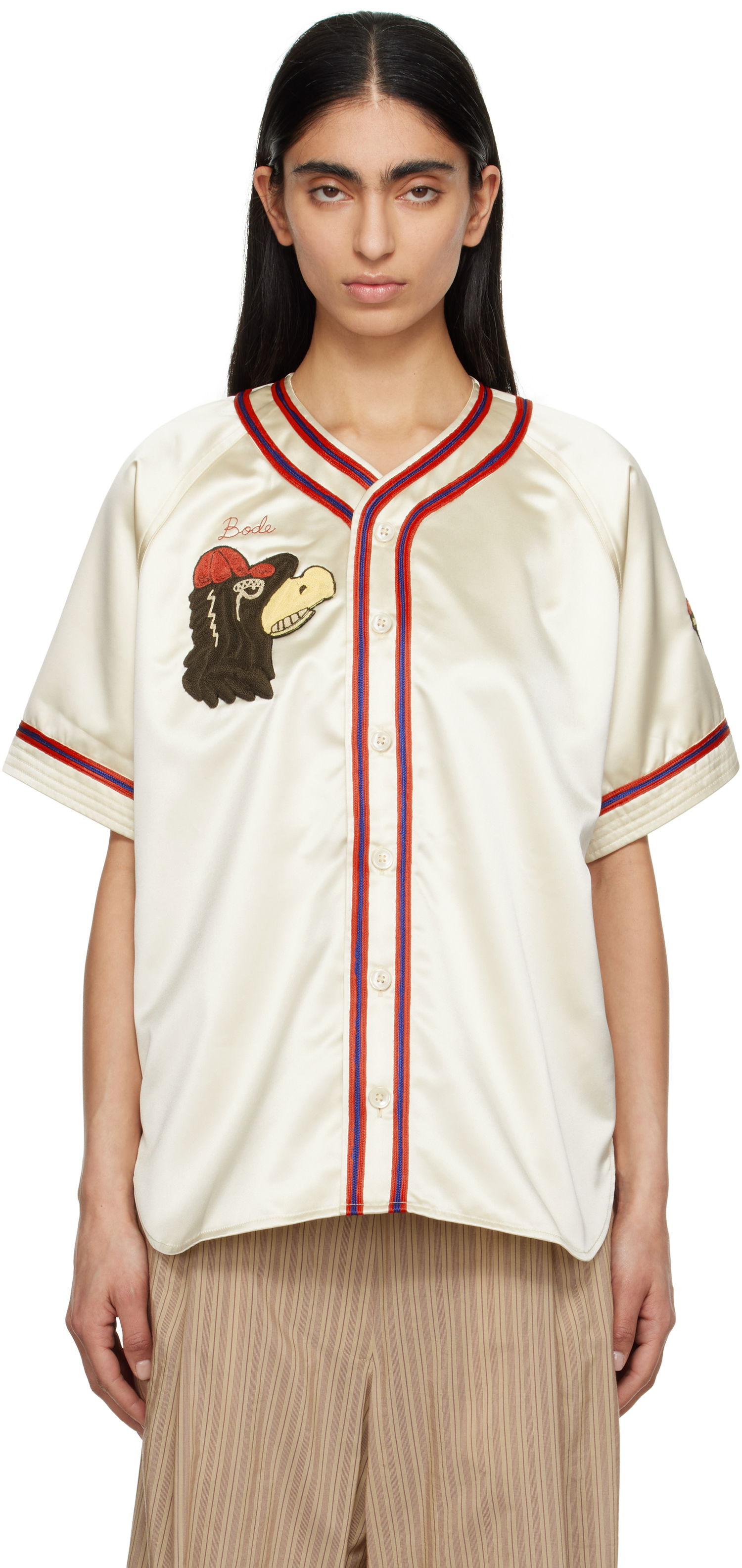 Dres Bode Bode Redtail Baseball Shirt Béžová | MRS25SH023, 0