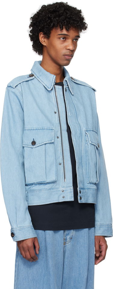 Bomber bunda Dries Van Noten Dries Van Noten Cropped Denim Jacket Modrá | 251-020533-1562, 4