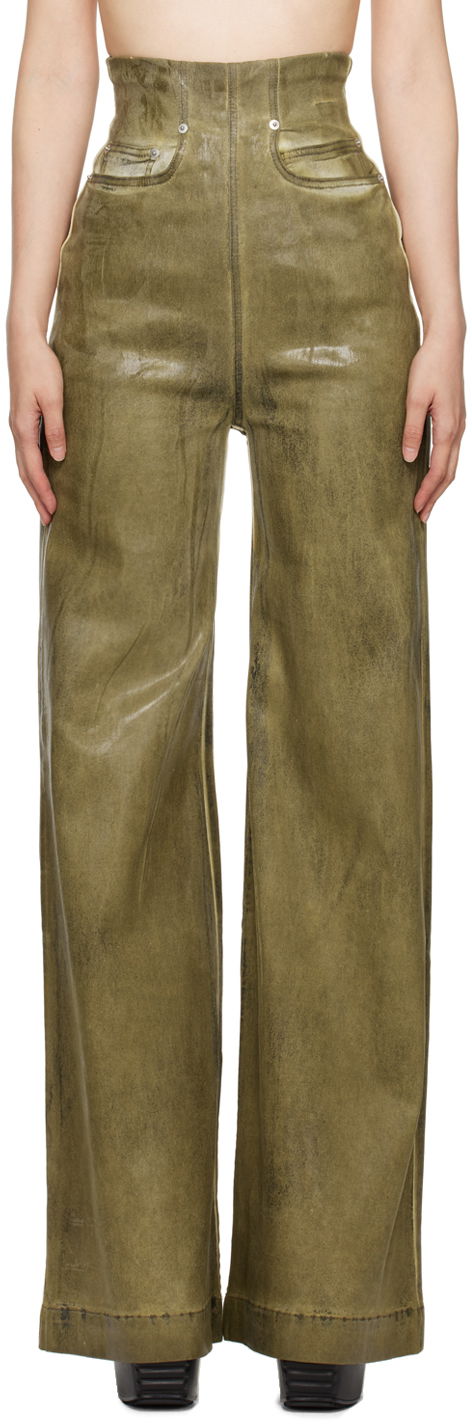 Džínsy Rick Owens Cooper Dirt Jeans Zelené | DS02D2303 HSCF, 0