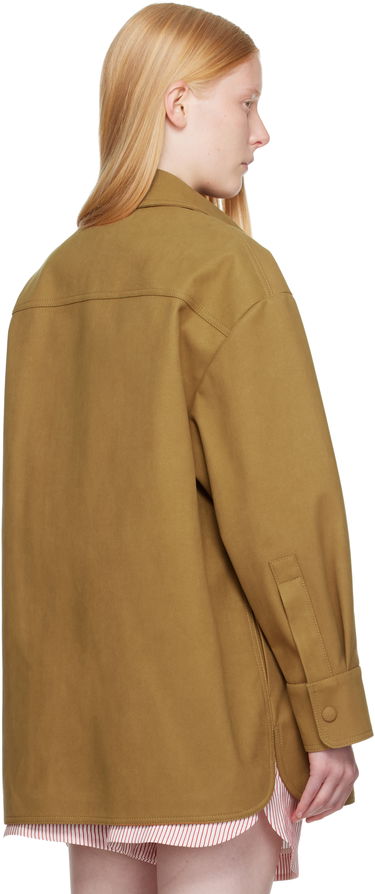 Bunda Stella McCartney Stella McCartney Faux-Suede Overshirt Hnedá | 6601253GU309, 2