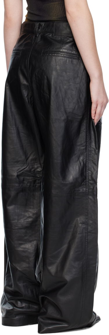 Nohavice R13 R13 Pleated Wide Leg Leather Pants Čierna | R13WR440-R426A, 2
