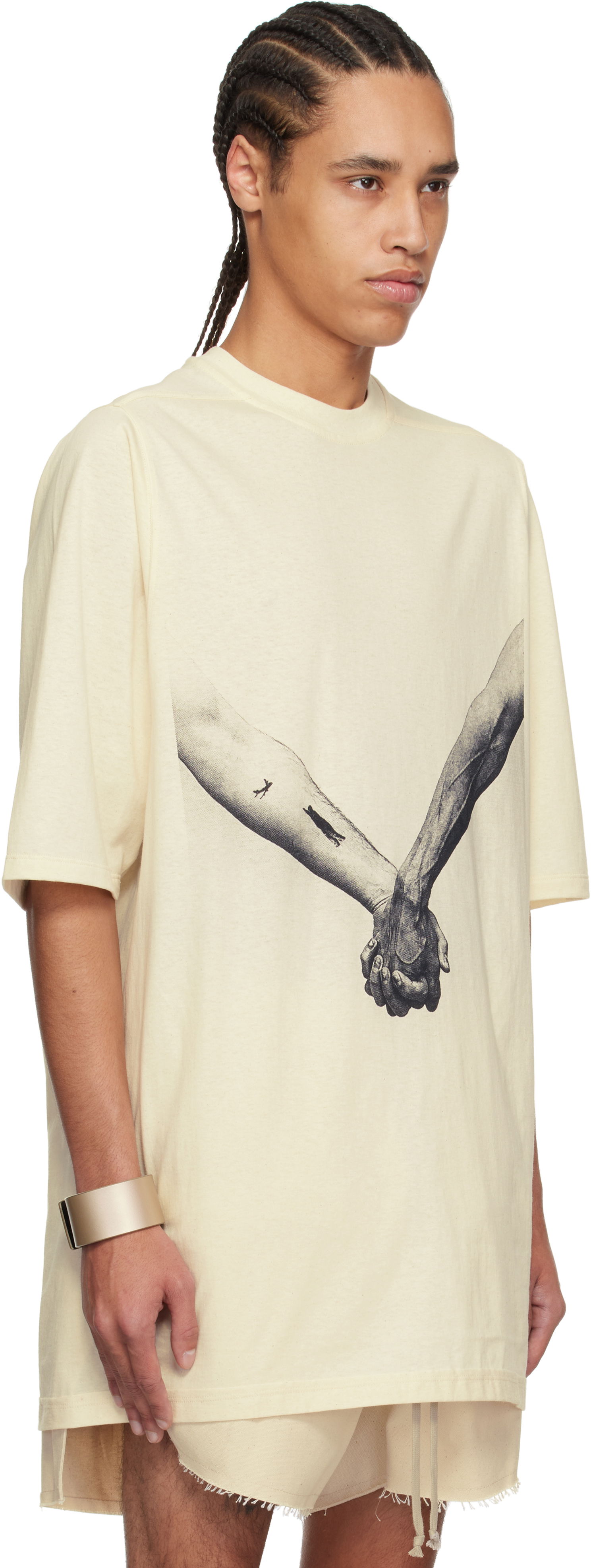 Tričko Rick Owens Rick Owens Hollywood Jumbo T-Shirt Béžová | RR01E5238 JNCP3, 1