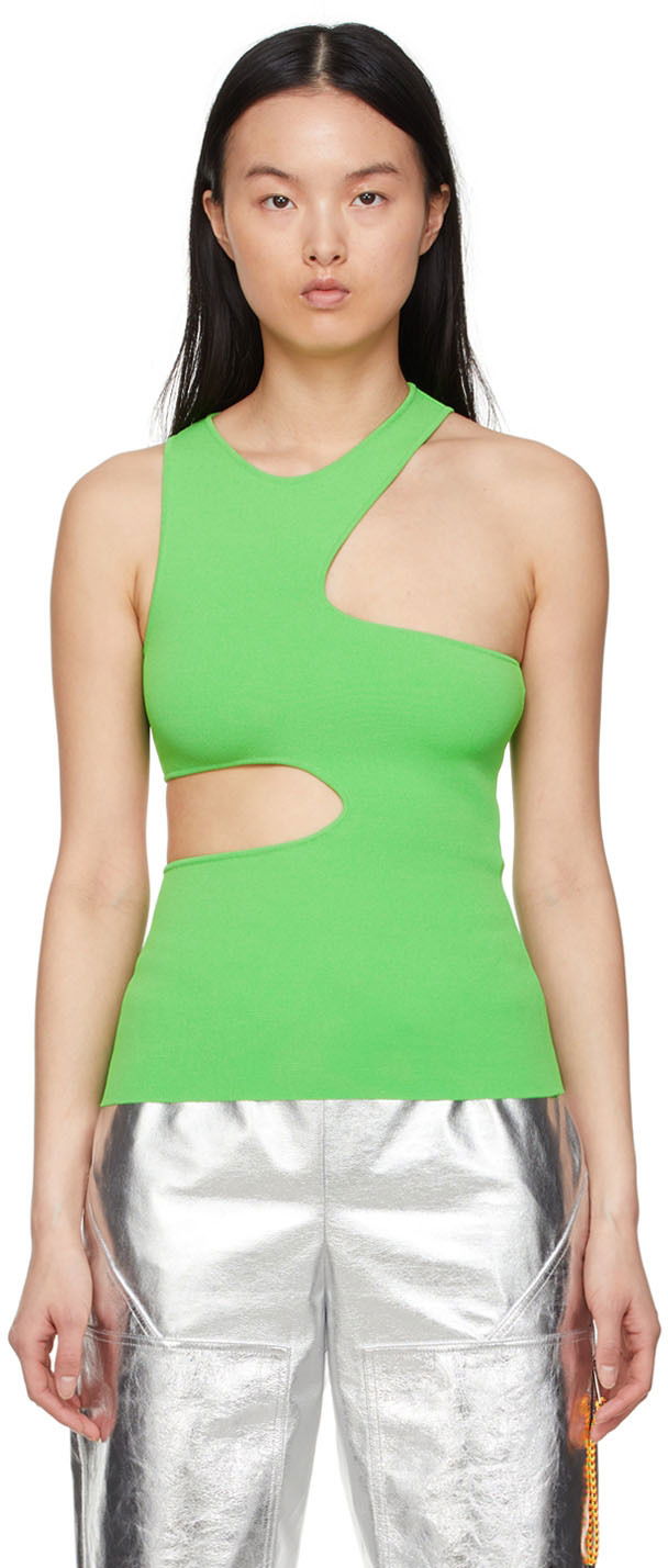 Tielko Stella McCartney Stella McCartney Cut-Out Tank Top Zelené | 6K0063S2076, 0