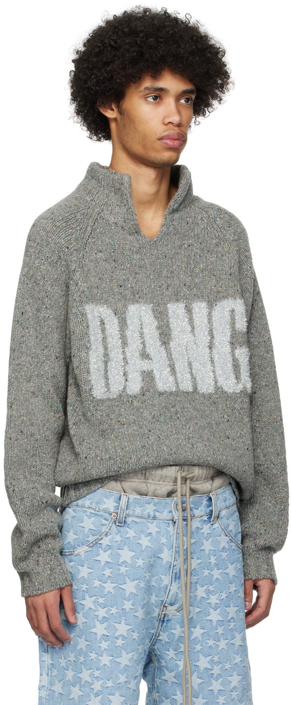 Sveter ERL ERL 'Dangerous' Knit Sweater Šedá | ERL08N359, 1
