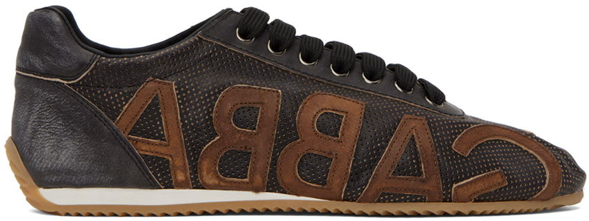 Brown Perforated Sneakers