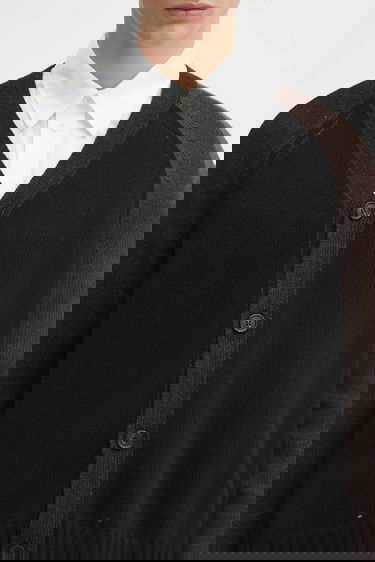 Sveter Maison Margiela V-Neck Color Block Raglan Wool Cardigan Rôznofarebný | SH2HP0013.M13160.961, 3