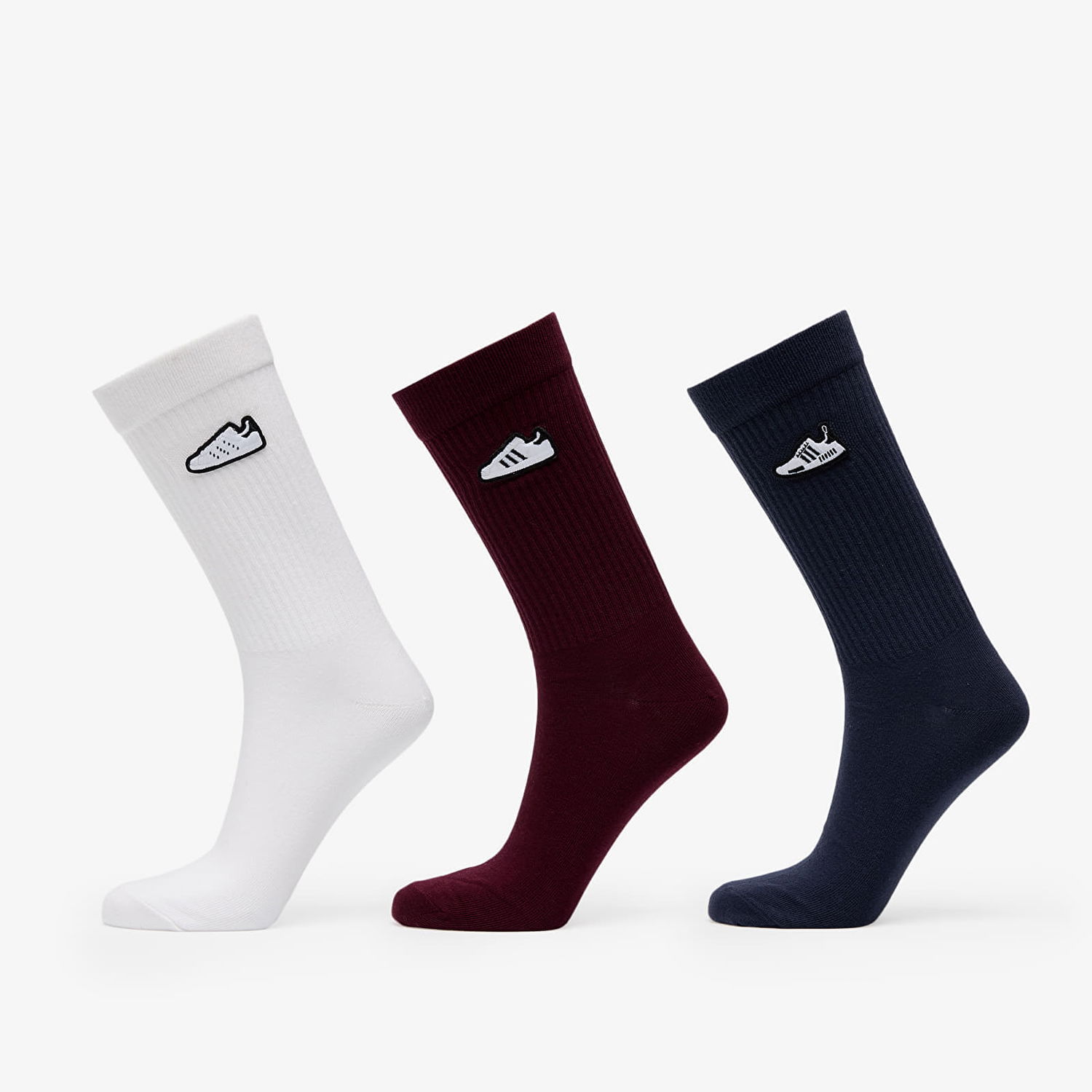 Ponožky adidas Originals Crew Socks 3-Pack Maroon/ White/ Shadow Navy Rôznofarebný | IT1526, 0
