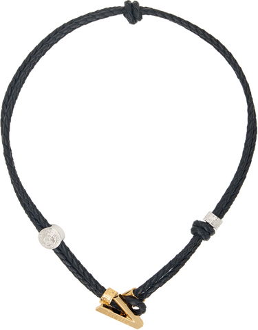 Náhrdelník Versace Versace V2025 Braided Leather Necklace Čierna | 1018978_1A00637, 0