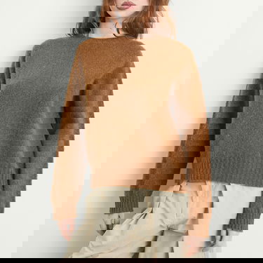 Sveter YMC Jets Crewneck Raglan Knit Sweater Hnedá | Q8ZMJ-BRW, 5