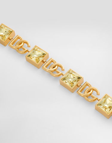 Náramok Dolce & Gabbana Gold Bracelet With Logo And Rhinestones Žltá | WBR2H1W1111ZOO00, 1