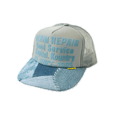 Šiltovka KAPITAL Denim Repair Service Trucker Cap Tyrkysová | KR2208XH05 GREY, 0