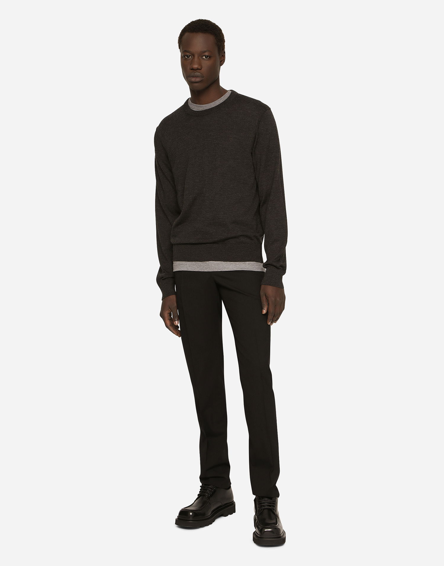 Sveter Dolce & Gabbana Dolce & Gabbana Cashmere Crewneck Sweater Hnedá | GX412TJAWLAN1254, 1