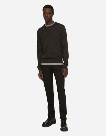 Sveter Dolce & Gabbana Dolce & Gabbana Cashmere Crewneck Sweater Hnedá | GX412TJAWLAN1254, 1