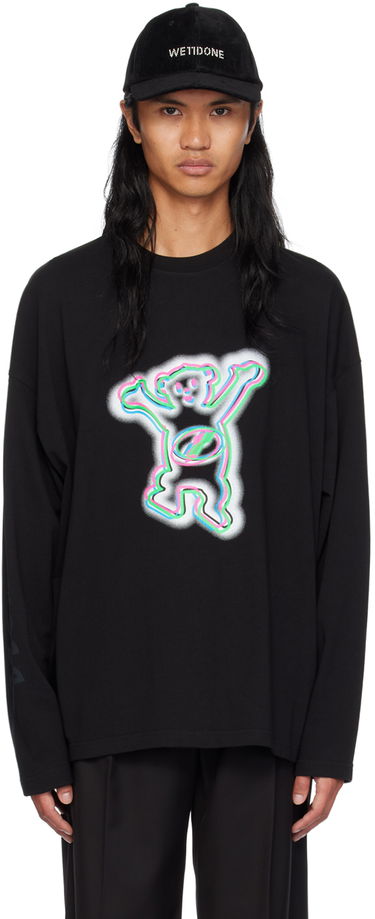 Tričko We11done Colorful Teddy Print Long Sleeve T-Shirt Čierna | WD-TT3-22-833-U-BK, 0
