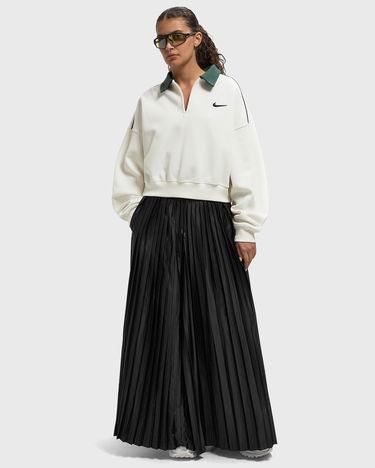 Mikina Nike Collared Quarter-Zip Cropped Sweatshirt Biela | IO8837-133, 2