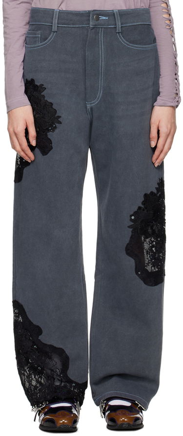 Džínsy Collina Strada Collina Strada Mikaela Lace Appliqué Jeans Šedá | XX6022, 0