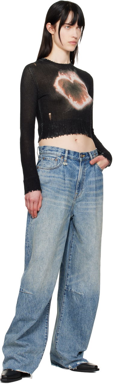 Sveter R13 R13 Flaming Heart Cropped Sweater Čierna | R13WY042-Y016B, 3