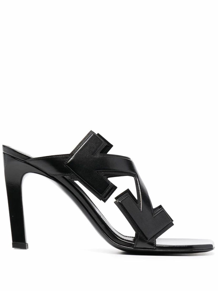 Tenisky a topánky Off-White Off-White Arrow Leather Heeled Sandals Čierna | OWIH010S21LEA0011000