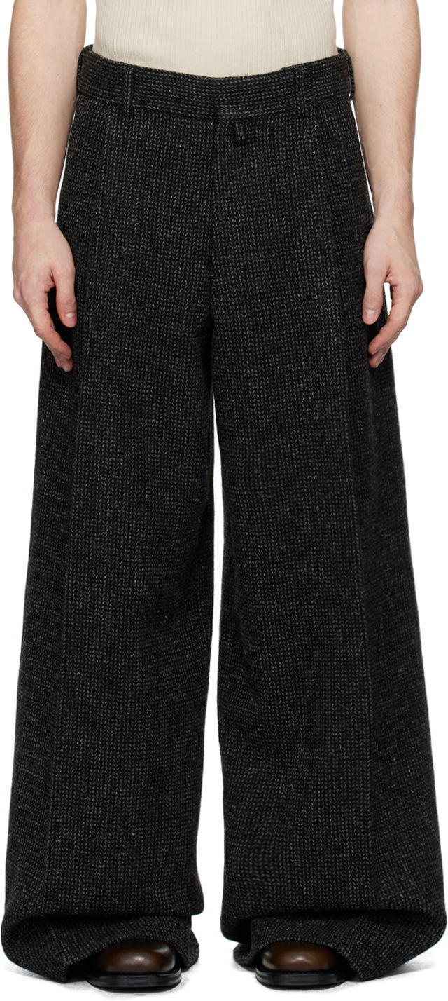 Nohavice Dries Van Noten Wide Pleated Trousers Čierna | 242-020909-9216