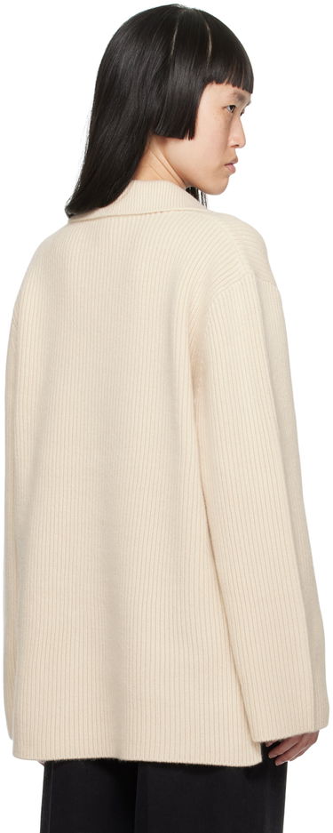 Sveter TOTEME TOTEME Ribbed Polo Sweater Béžová | 234-WRTWTP034-YA0004, 2