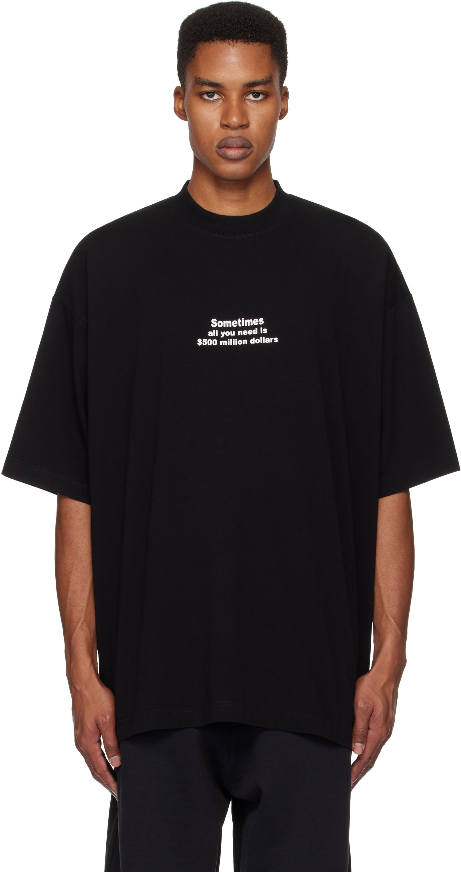 Tričko VETEMENTS '500 Million Dollars' Oversized Tee Čierna | UA66TR690B, 0