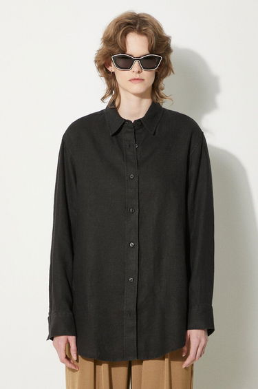 Košeľa Samsoe Samsoe Relaxed Fit Shirt With Classic Collar Čierna | F24100188, 0