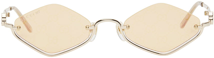 Slnečné okuliare Gucci Gold Geometric Sunglasses Metalická | GG1604S-004, 0
