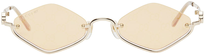 Slnečné okuliare Gucci Gold Geometric Sunglasses Metalická | GG1604S-004