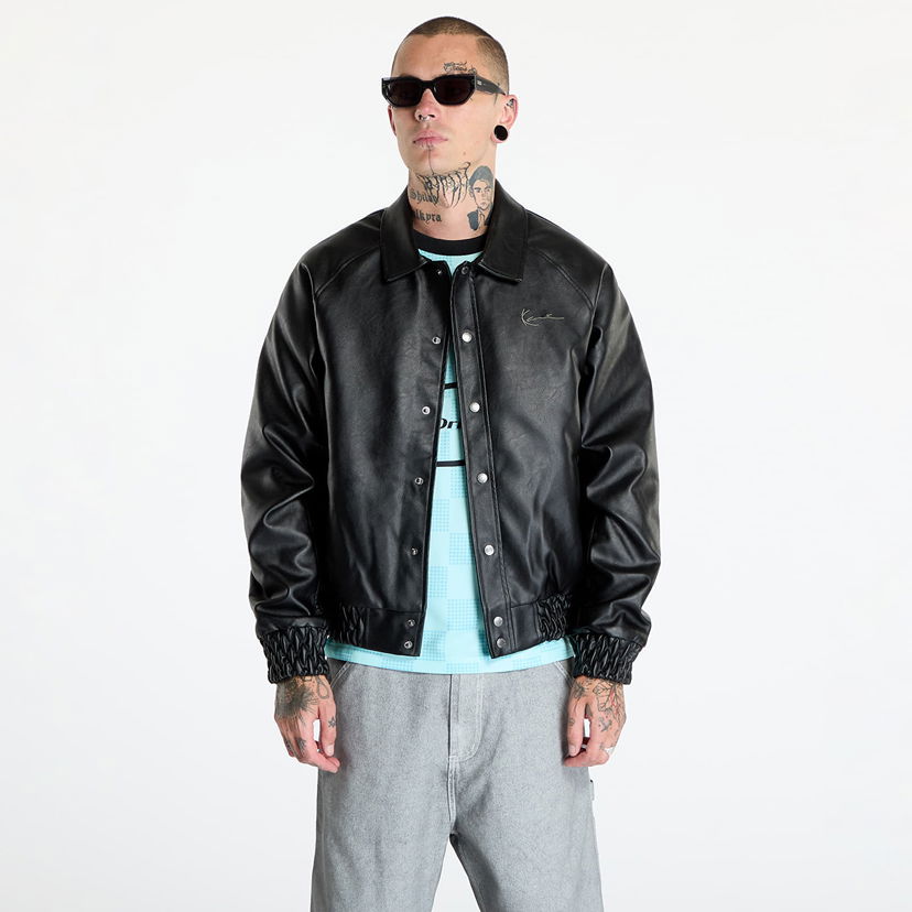 Bomber bunda Karl Kani Jacket Kani Star Full Pu College Jacket Black Čierna | KM243-023-1