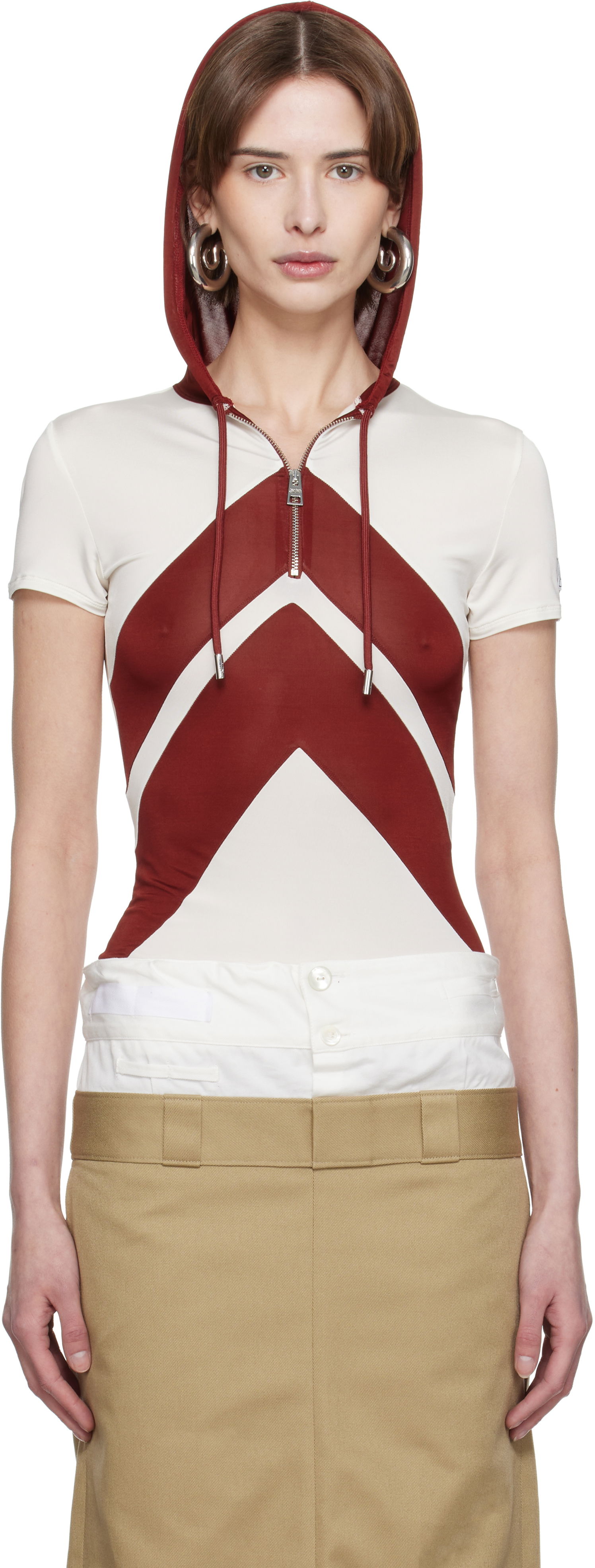 Mikina Jean Paul Gaultier Jean Paul Gaultier 'The Chevrons' Hooded Top Červená | 25/33-F-TS109P-J084-0128, 0