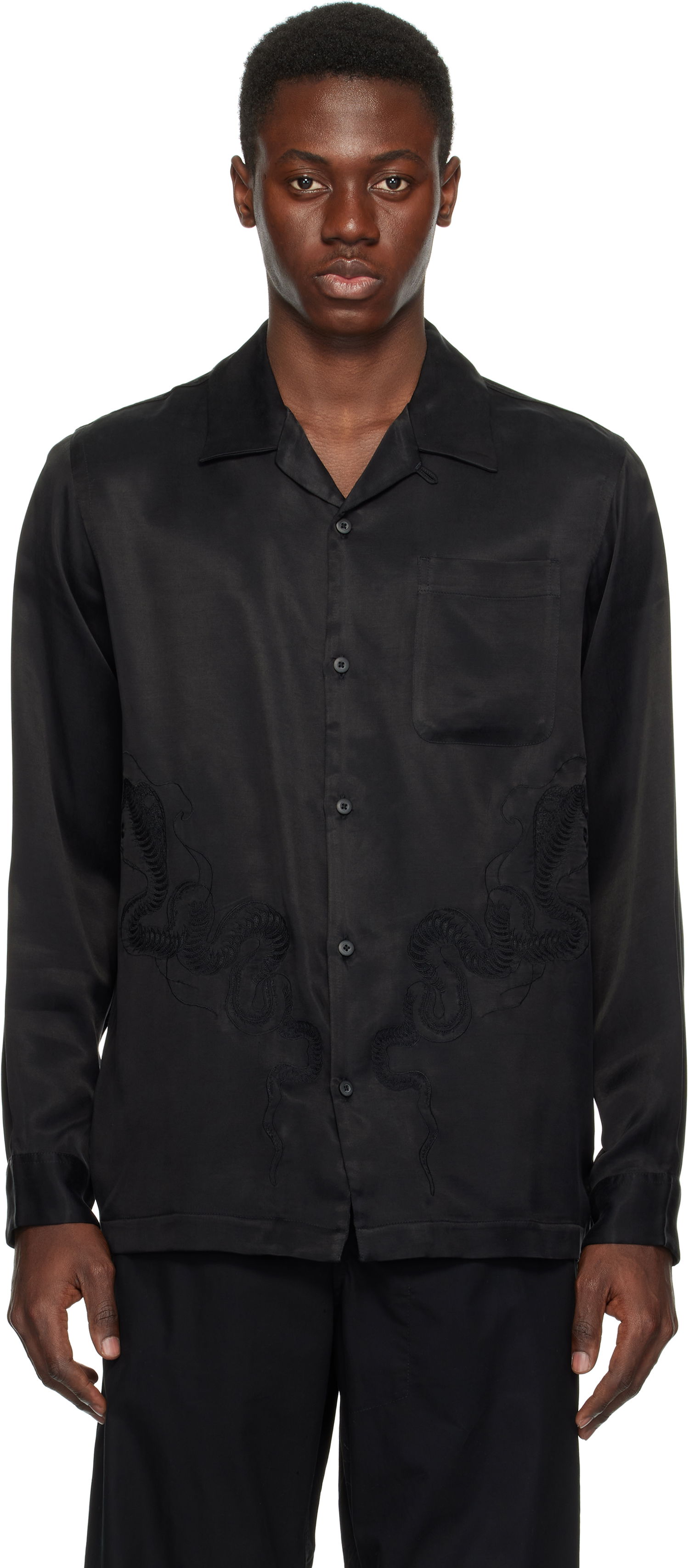 Košeľa Maharishi Maharishi Year of the Snake Cupro Shirt Čierna | 6121, 0