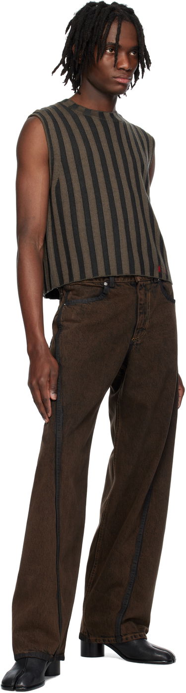 Sveter Eckhaus Latta Eckhaus Latta Striped Knit Vest Zelené | 8025-EL-PS25-B - BOG, 3