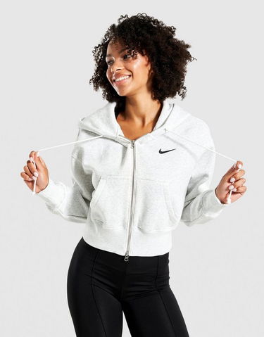 Mikina Nike NSW Phoenix Fleece Cropped Full-Zip Hoodie Šedá | HV2426-052, 0
