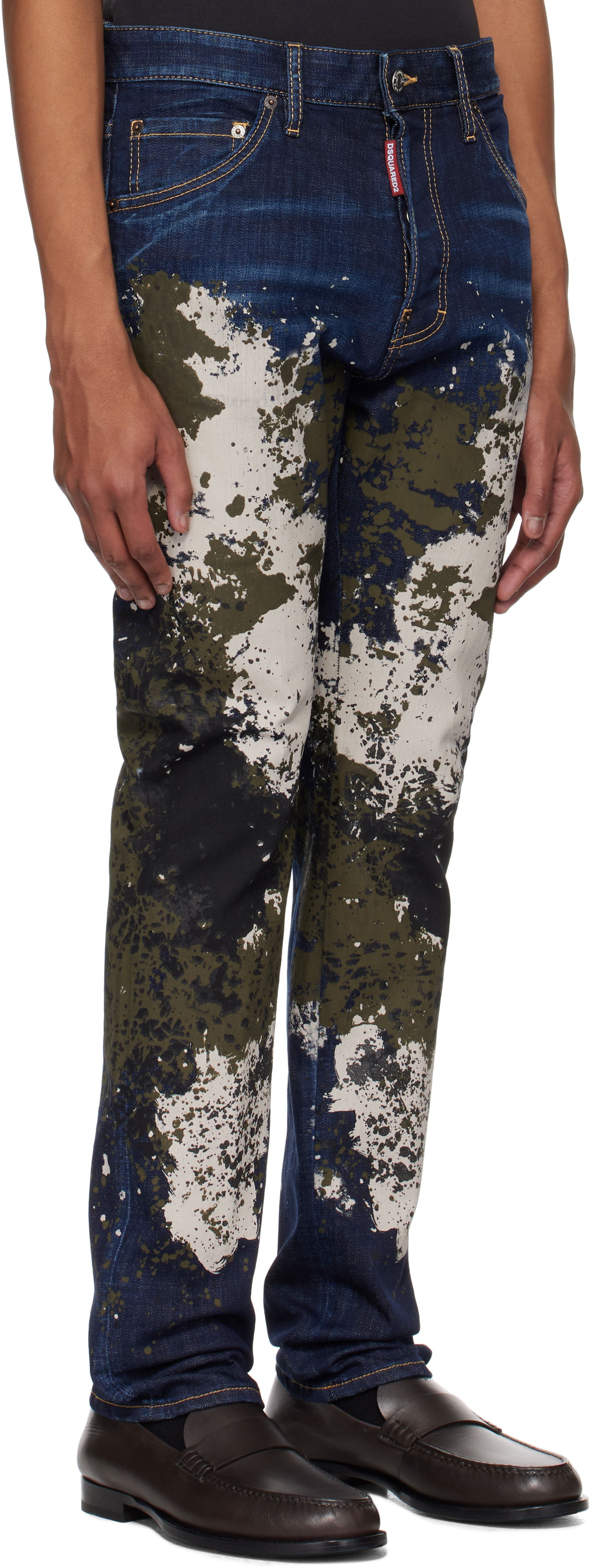 Džínsy DSQUARED2 Dsquared2 Cool Guy Painted Jeans Modrá | S74LB1671_S30664, 1