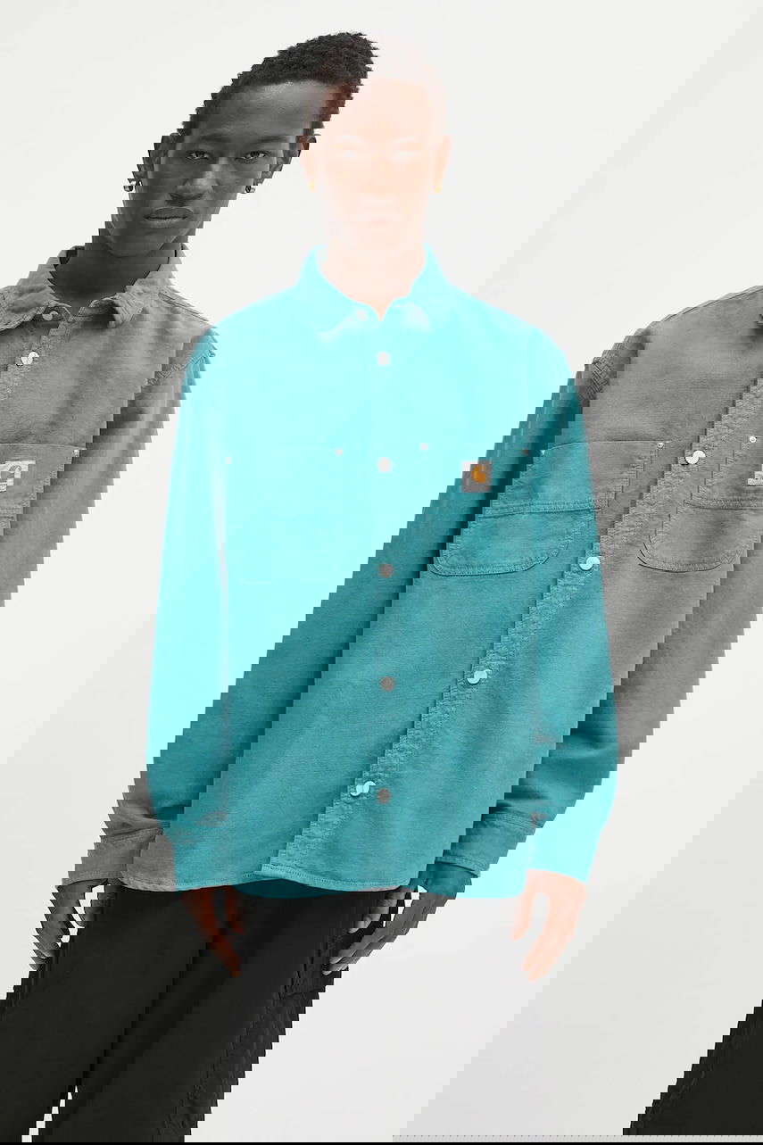 Košeľa Carhartt WIP Walter Linen Blend Relaxed Classic Collar Shirt Tyrkysová | I033578.2ZUGD, 0