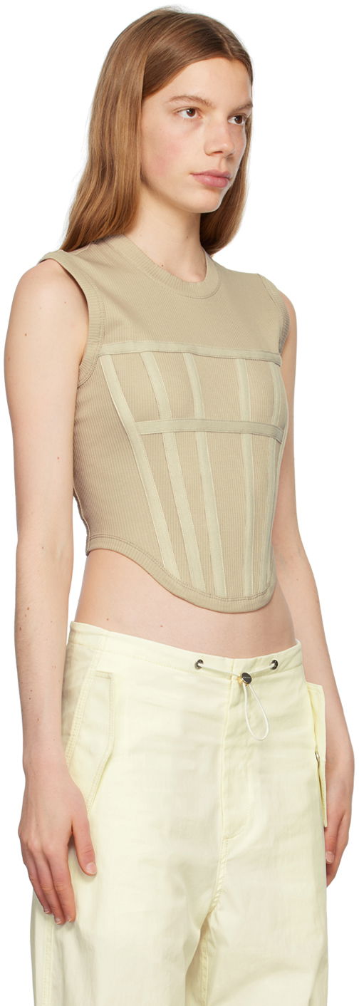 Tielko Dion Lee Fitted Corset Tank Top Béžová | C3094P23, 1