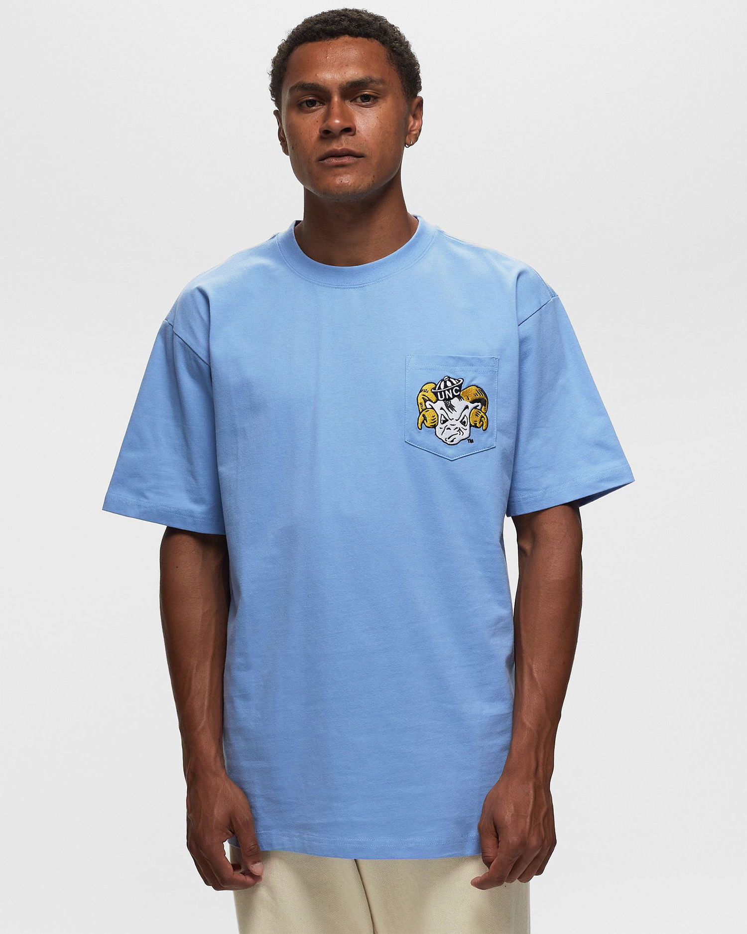 Tričko Mitchell & Ness NCAA PREMIUM POCKET TEE NORTH CAROLINA Modrá | TCRW6277-UNCYYPPPLTBL, 1
