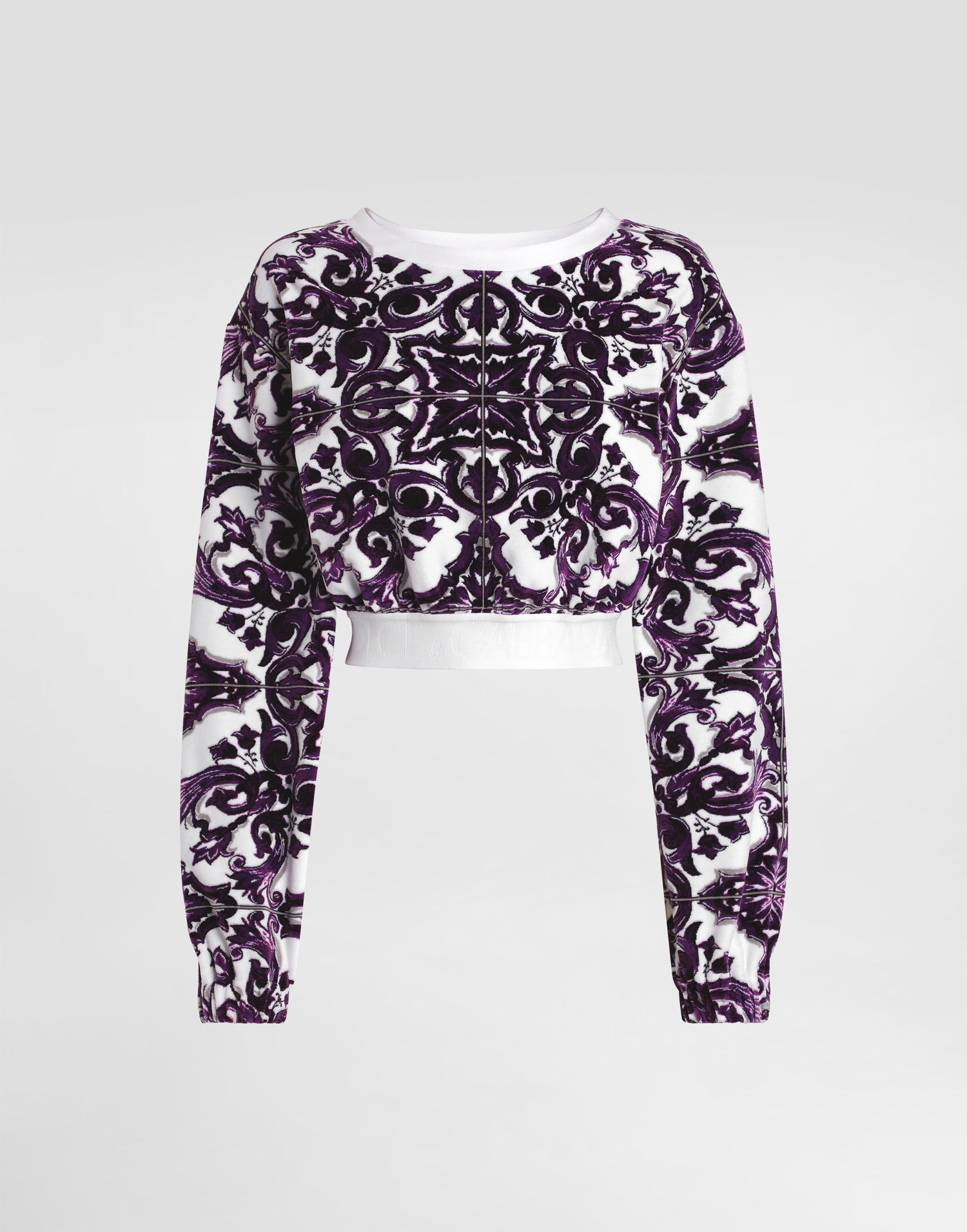 Mikina Dolce & Gabbana Dolce & Gabbana Jacquard Chenille Cropped Sweatshirt Rôznofarebný | F9R09THJMP9S8354, 0