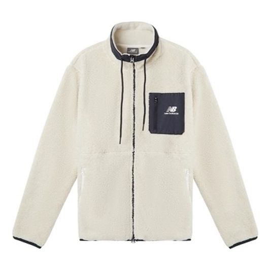 Sveter New Balance Men's Stand Collar Splicing Jacket Biela | MDA3N511-CRE