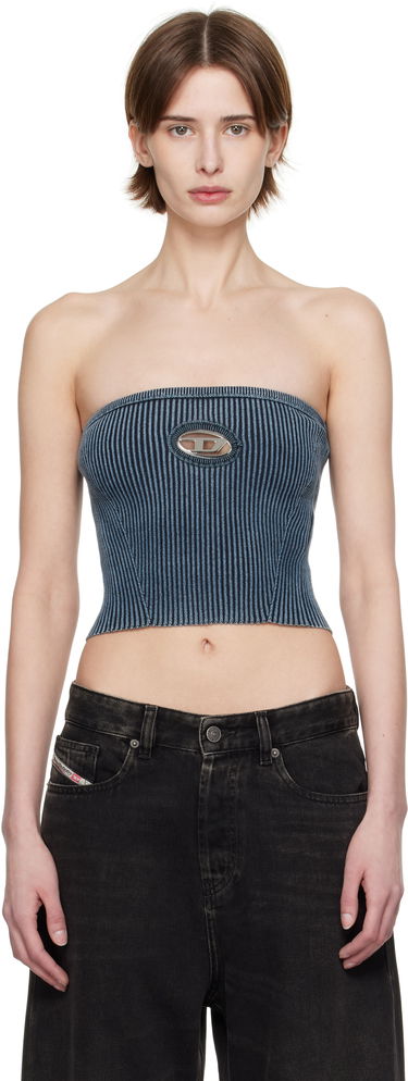 Crop Top Diesel M-Clarksvillex-C Ribbed Bandeau Top Modrá | A14813 0ANAH, 0