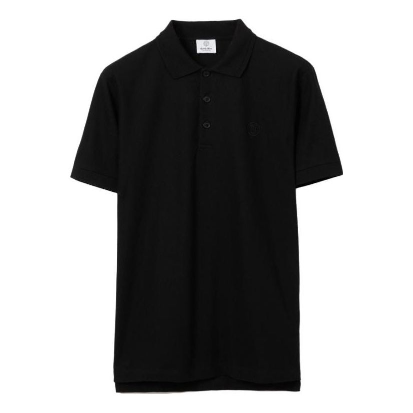 Polo tričko Burberry Short Sleeve Polo with Pattern Čierna | 80431221