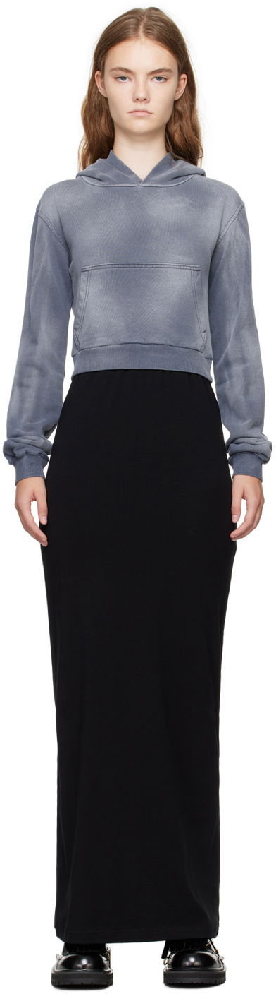Sukňa We11done We11done Layered Hoodie Maxi Dress Čierna | WD-TH2-24-838-W-CH, 0