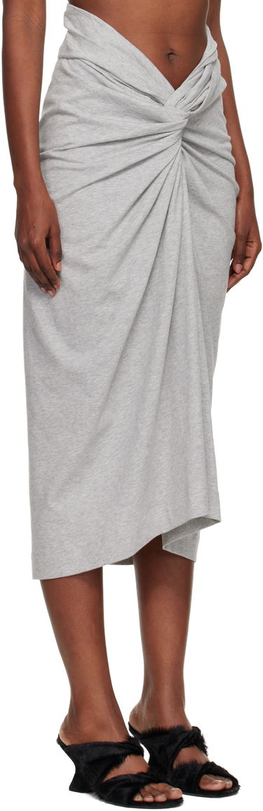 Sukňa Dries Van Noten Dries Van Noten Knotted Jersey Midi Skirt Zelené | 252-011112-2603, 4