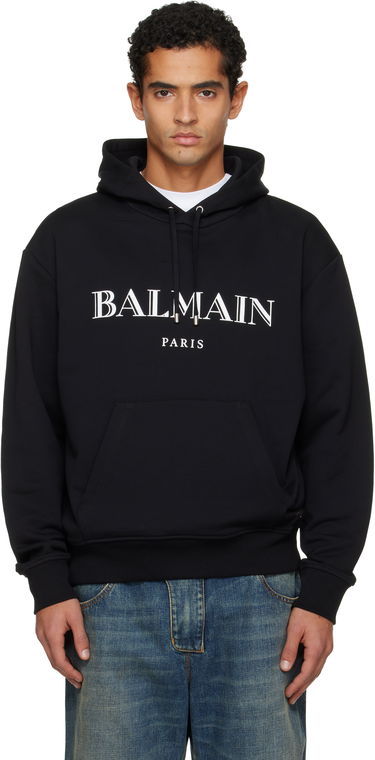 Mikina Balmain Balmain Printed Hoodie Čierna | FH2JR090BD28, 0
