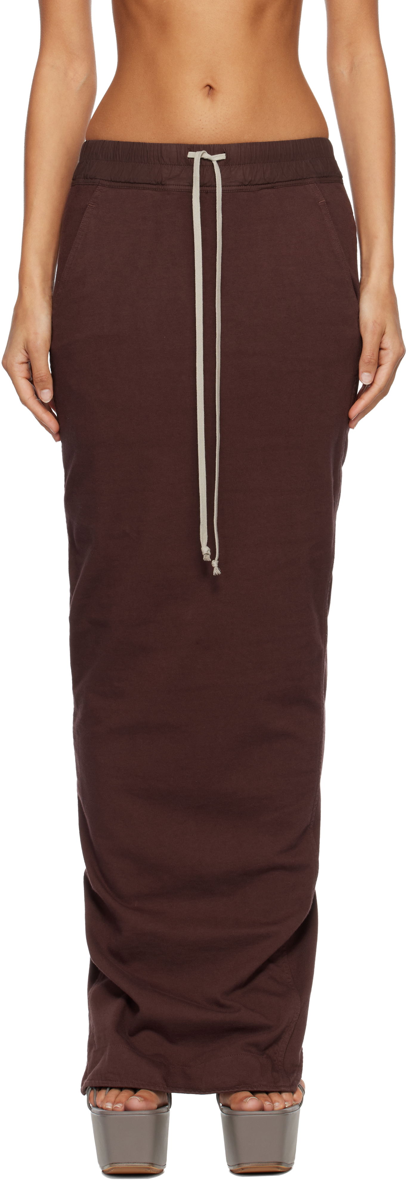Sukňa Rick Owens Concordians Pull On Pillar Maxi Skirt Hnedá | DS02E7332 RIG, 0